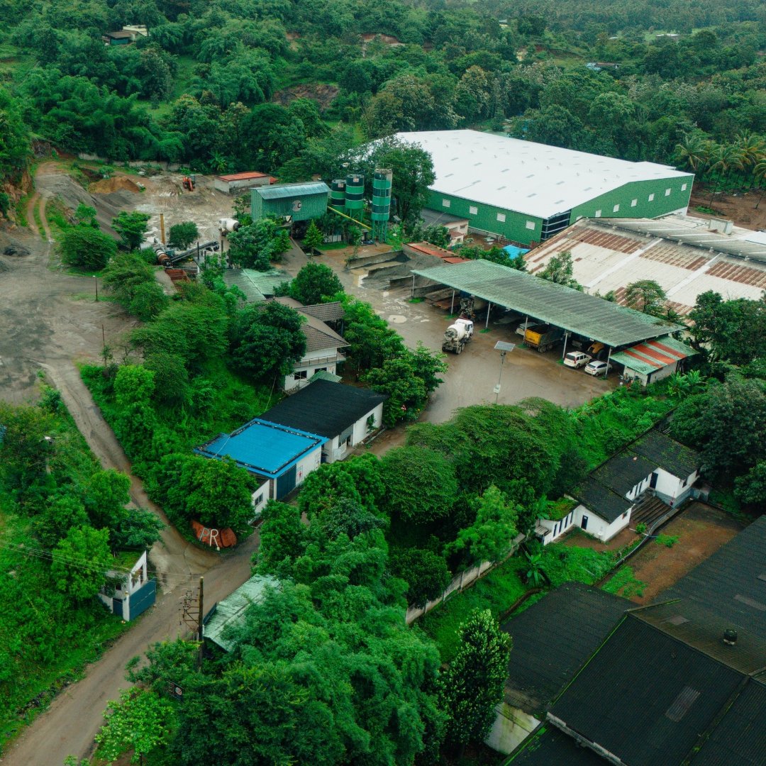a building with trees around it